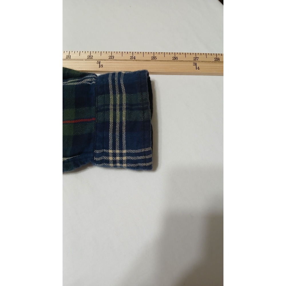 Polo Ralph Lauren Shirt Mens M Green Blue Tartan Plaid Cotton Lined Classic Fit - Picture 6 of 14